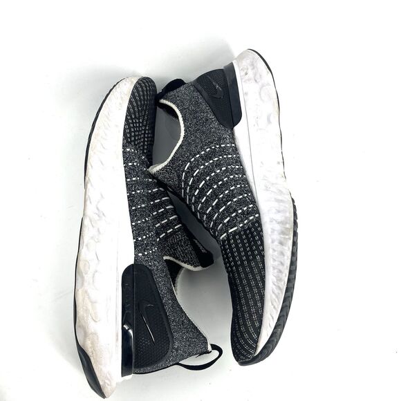 Nike Shoes Size 10.5 Mens Black White React Phantom Road Run Flyknit 2 Pull On - Picture 5 of 8